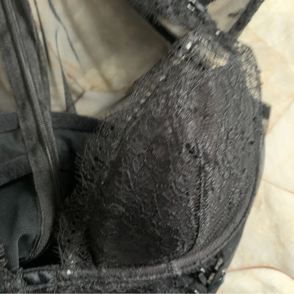 Medium Victoria Secret Very Sexy Bodysuit Teddy Black Eyelash Lace Top Shirt - Picture 11 of 11